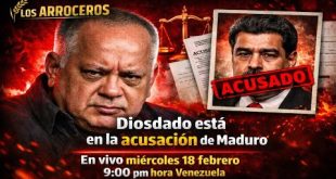 Diosdado está en la acusación de Maduro En vivo miércoles 18 febrero 9:00 pm hora Venezuela