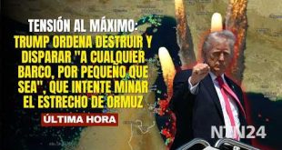 Trump ordena destruir y disparar "a cualquier barco" que intente minar el estrecho de Ormuz