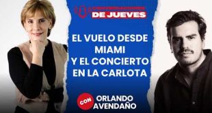 El vuelo desde Miami y el concierto en La Carlota